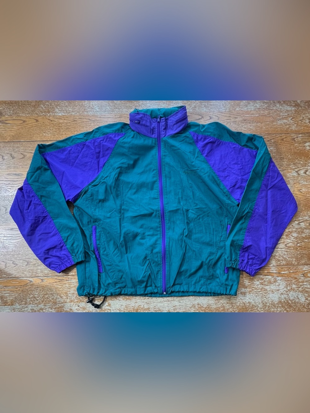 Vintage 80’s Performance Full Zip Windbreaker Jacket Size Large Mens